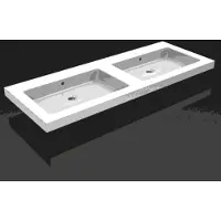 Bally Kera Dubbele Meubelwastafel Keramisch 120x46cm Zonder Kraangat