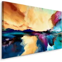 Karo-art Schilderij - Explosie van Kleuren, Multikleur, Premium Print