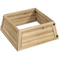 HOMCOM Kerstboomrok, 65 x 65 cm, kerstboomrand van dennehout