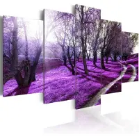 Karo-art Schilderij - Lavendel Boomgaard, 5luik
