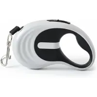 VHV - Hondenriem - Hondenriem 5 meter - Uitschuifbare riem - Voor honden en katten - Speciaal voor kleine honden - Soepel oprolbaar - Lichtgewicht en compact -Grijs