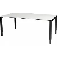 Schaffenburg Vergadertafel Domino - 180x100 wit - zwart frame