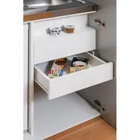 Respekta Goedkope keuken 104 cm - mini keuken met apparatuur Peter - Wit/Wit - elektrische kookplaat - koelkast - kleine keuken - compacte keuken - keukenblok met apparatuur