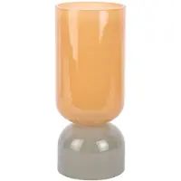 Present Time Vaas Colores Medium - Okergeel - Ø12cm - Glas - Modern - Bloemenvaas - Woondecoratie - Decoratieve vaas voor woonkamer of slaapkamer