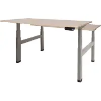 Schaffenburg Dextro Plus Duo Zit-sta-bureau Rechthoekig Eiken H-Frame 1.400 (B) x 800 (D) x 645 (H) mm Melamine