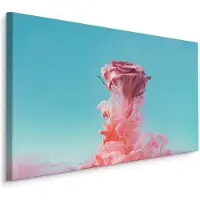 Karo-art Schilderij - Roos vanuit de rook, eycatcher aan de wand, premium print