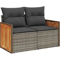 vidaXL Tuinbank Set 9 st 9-Aantal zitplaatsen Grijs