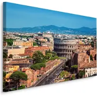 Karo-art Schilderij - Panorama van het oude Rome, Italië, Premium Print