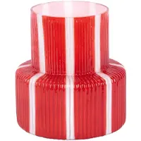 Present Time Vaas Raydo Retro - Helderrood - Ø18cm - Glas - Modern - Bloemenvaas - Woondecoratie - Decoratieve vaas voor woonkamer of slaapkamer