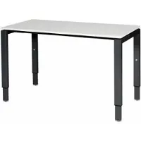 Schaffenburg Verstelbaar Bureau - Domino 120x60 wit - zwart frame