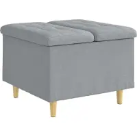 vidaXL Opslagottoman met kussen Lichtgrijs 60 x 60 x 45 cm Stof