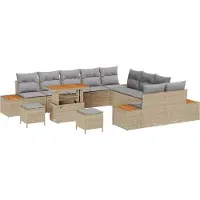 vidaXL Tuinbank Set 13 st 12-Aantal zitplaatsen Beige en Lichtgrijs