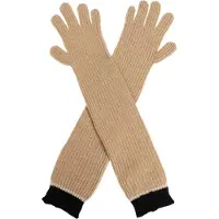 Moschino Tweekleurige geribbelde lange handschoenen