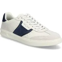 Fred perry B4 Textured Leder/Suède Heren Porselein/Blaue Sneakers