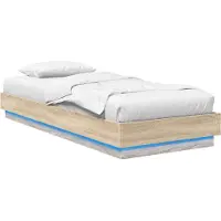 vidaXL Bed Frame met LED Sonoma Eiken 80 x 200 cm Bewerkt hout