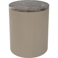 White Label Anna Bijzettafel Rond 35 cm Beige