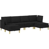 vidaXL Modulaire bankset met opslag 6 st Zwart Stof