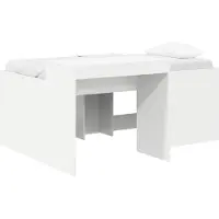 vidaXL Kinderhoogslaper met bureau Wit 80 x 160 cm Bewerkt hout