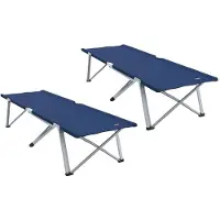 vidaXL Opvouwbaar Campingbed 2 st Blauw 194 x 62,5 x 42,5 cm