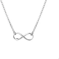 The Jewelry Collection Zilver Gerhodineerde Collier infinity en hart 2 1320228