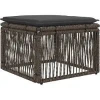 vidaXL Tuinbank Set 11 st Grijs en Donkergrijs poly rattan