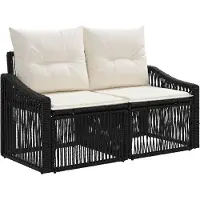 vidaXL Tuinbank Set 4 st Zwart poly rattan