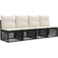 vidaXL Tuinbank Set 12 pcs Zwart poly rattan