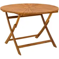 vidaXL Vouwtuin Tafel Naturel Ø110 x 75 cm Massief Acacia Hout