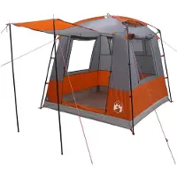 vidaXL Partytent Grijs en Oranje 4-persoons