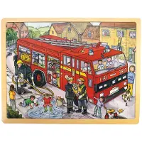 Bigjigs Toys Houten Puzzel Brandweer - 24 stukjes
