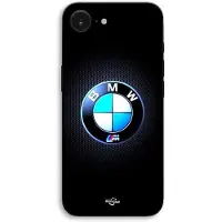 MANIACASE Telefoonhoes - - iPhone 17e - Silicone TPU - Verlichte BMW M-logo - Zwart carbon
