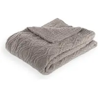 Tiseco plaid Aspen taupe - 100% polyester - 130 x 170 cm