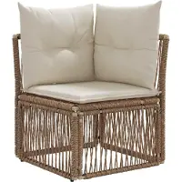 vidaXL Tuinbank Set 4 st Beige en Crème Wit poly rattan
