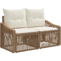 vidaXL Tuinbank Set 10 st Beige poly rattan