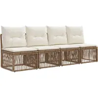vidaXL Tuinbank Set 13 st Beige poly rattan