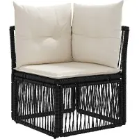 vidaXL Hoeksofa eenheid Zwart poly rattan