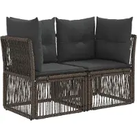 vidaXL Tuinbank Set 13 st Grijs poly rattan
