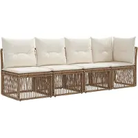 vidaXL Tuinbank Set 11 st Beige poly rattan