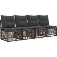 vidaXL Tuinbank Set 8 st Grijs poly rattan