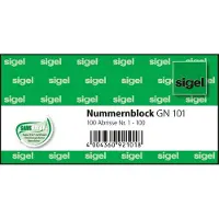 Sigel nummernblok 1-100, 105 x 50 mm, 100 vel