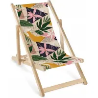 AllBags Houten Kinderligstoel Floral Collage - Verstelbaar & Comfortabel