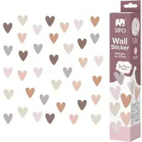 Siso Harten Wandsticker Set - Zelfklevende Muurdecoratie - Verplaatsbare Harten voor Kinderkamer en Woonkamer - 6.5x5.7 cm per Hart - Muurstickers