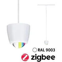 Paulmann URail Smart LED-hanglamp Tyros, signaalwit, ZigBee dimbaar, wit / opaal, Woon-/ Eetkamer, Kunststof, Modern