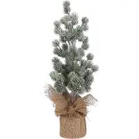 House of Seasons X-mas tree with burlap green frosted TIPS 101 - h45xd23cm