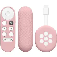 Kwmobile hoes voor afstandsbediening en streamingapparaat - Beschermcase geschikt voor Google Chromecast 2020 4K (not for New-Generation) - Van silicone in oudroze
