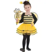 IPK kostuum bijen ballerina polyester zwart/geel jr