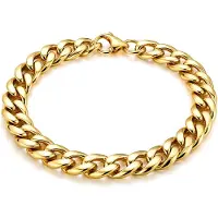 LGT JWLS Stalen heren armband Gourmet schakel Goudkleurig 7mm-21cm