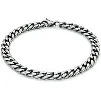 LGT JWLS Stalen heren armband Gourmet schakel Vintage 5mm-18cm