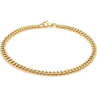 LGT JWLS Stalen heren armband Gourmet schakel Goudkleurig 3mm-21cm