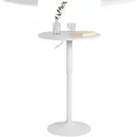 CLP Lamoni Bartafel - in hoogte verstelbare - bar tafel - bistrotafel - wit/wit rond